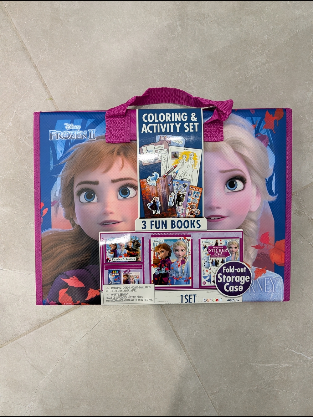 2/$50 Disney Frozen II Activity Set Anna Elsa Books Stickers Case NWT